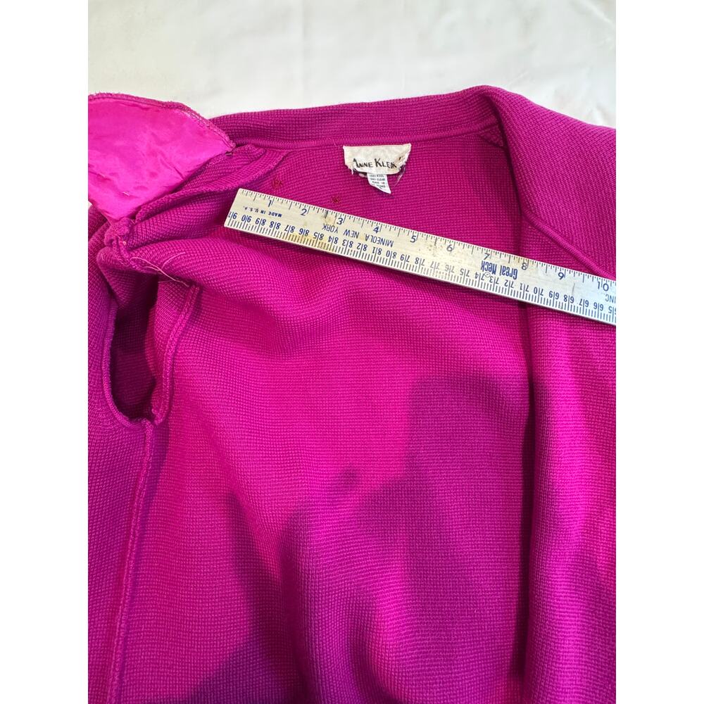 Vintage Anne Klein II Vibrant Fuchsia Wool Womans Small Jacket - Picture 6 of 16